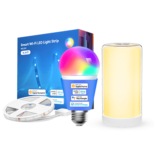 Wifi-led-bedlamp, werkt met Apple HomeKit, Meross sfeervolle touch tafellamp voor slaapkamer woonkamer, compatibel met Siri, Alexa, Google en Smartthings, geen hub nodig