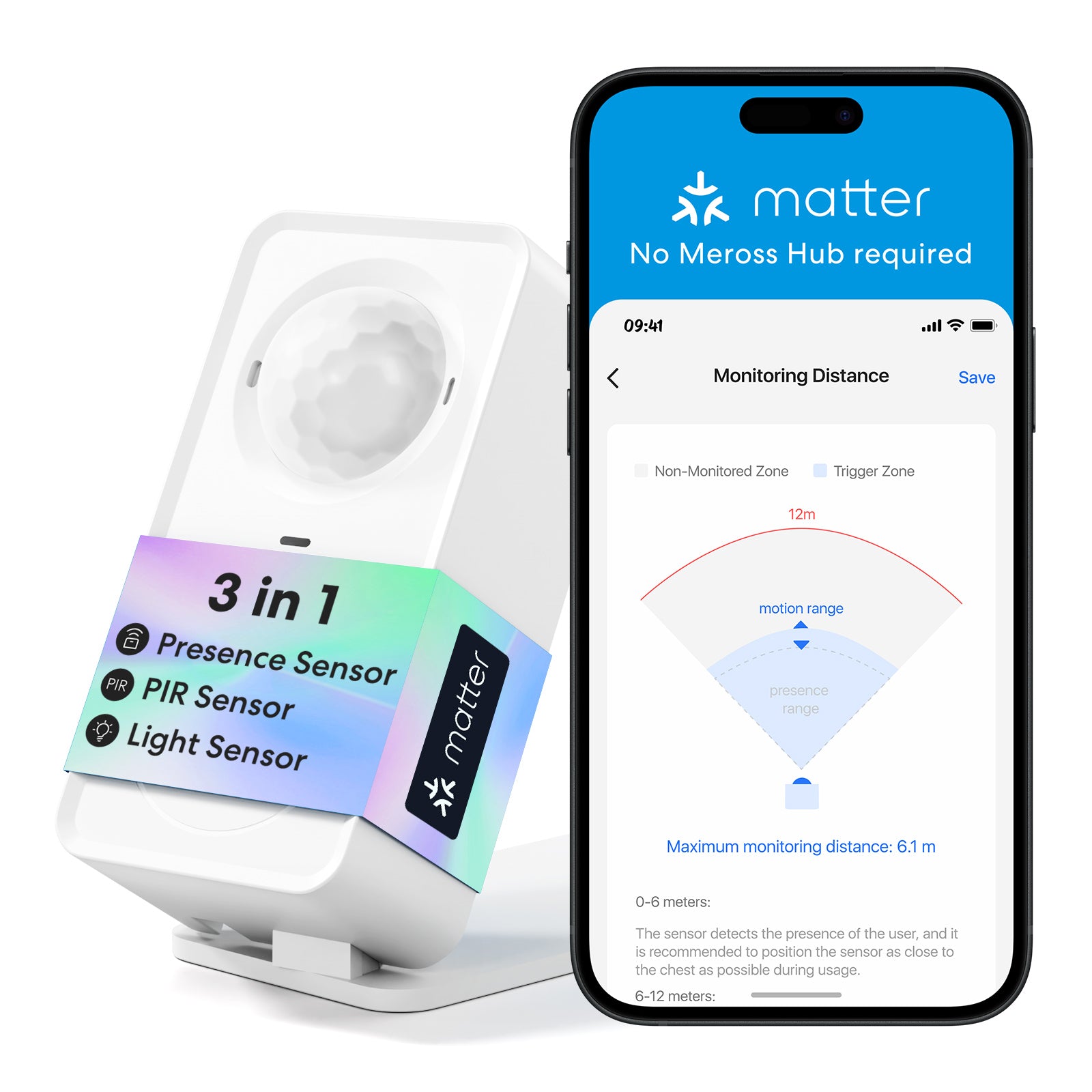 Meross Matter Smart Presence Sensor, MS600