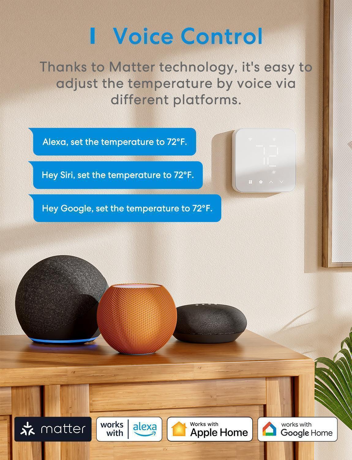 Meross Matter Smart Thermostat for Cooling and Heating System, MTS300MA