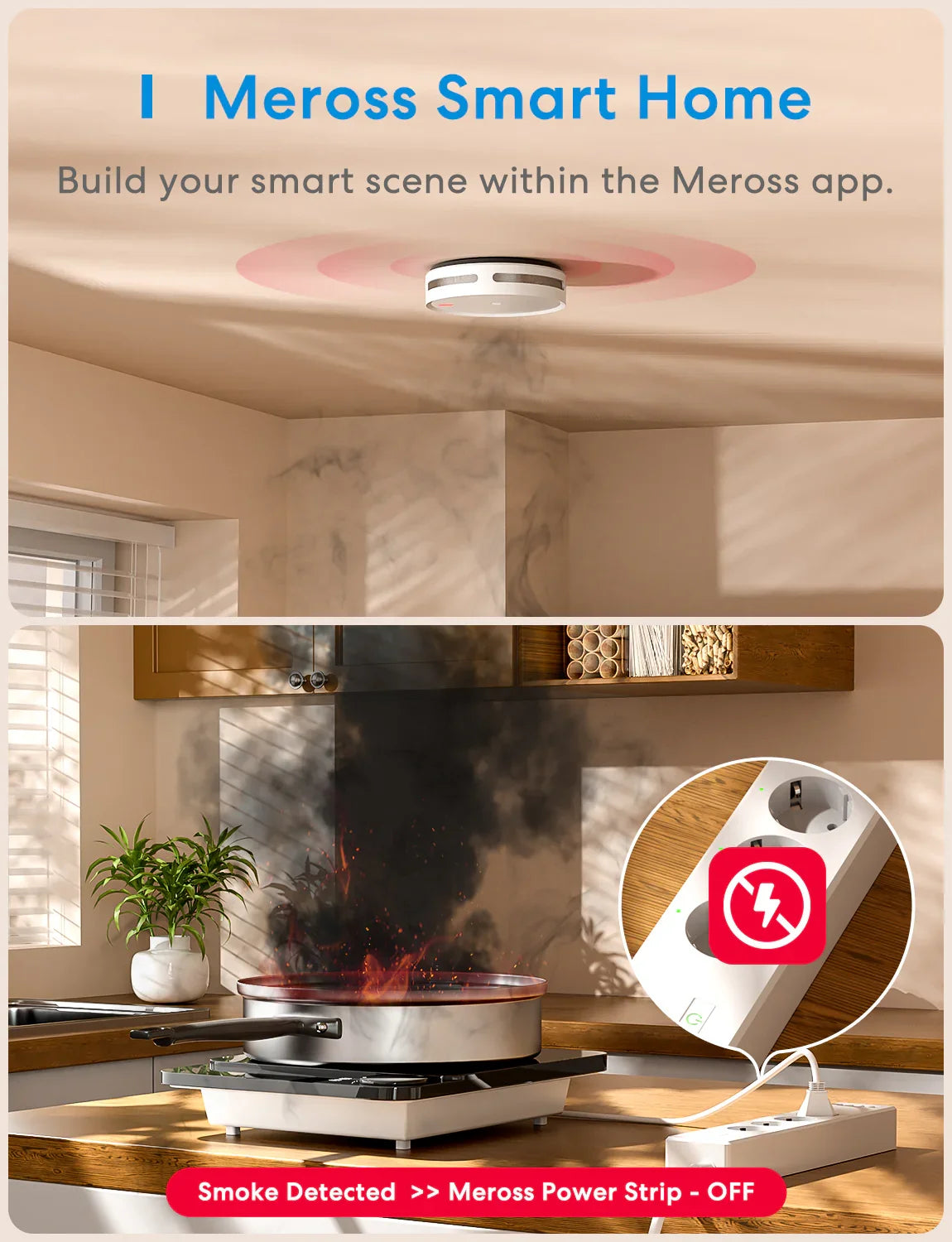 Meross Smart Smoke Alarm Kit, MA151H
