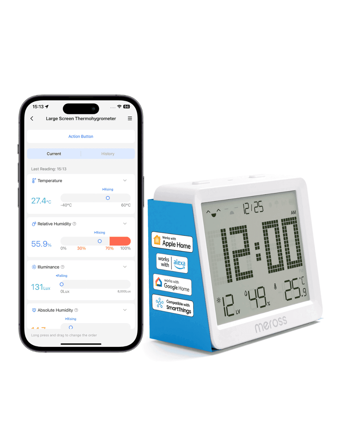 Meross Smart Temperature and Humidity Sensor Kit, MS130H