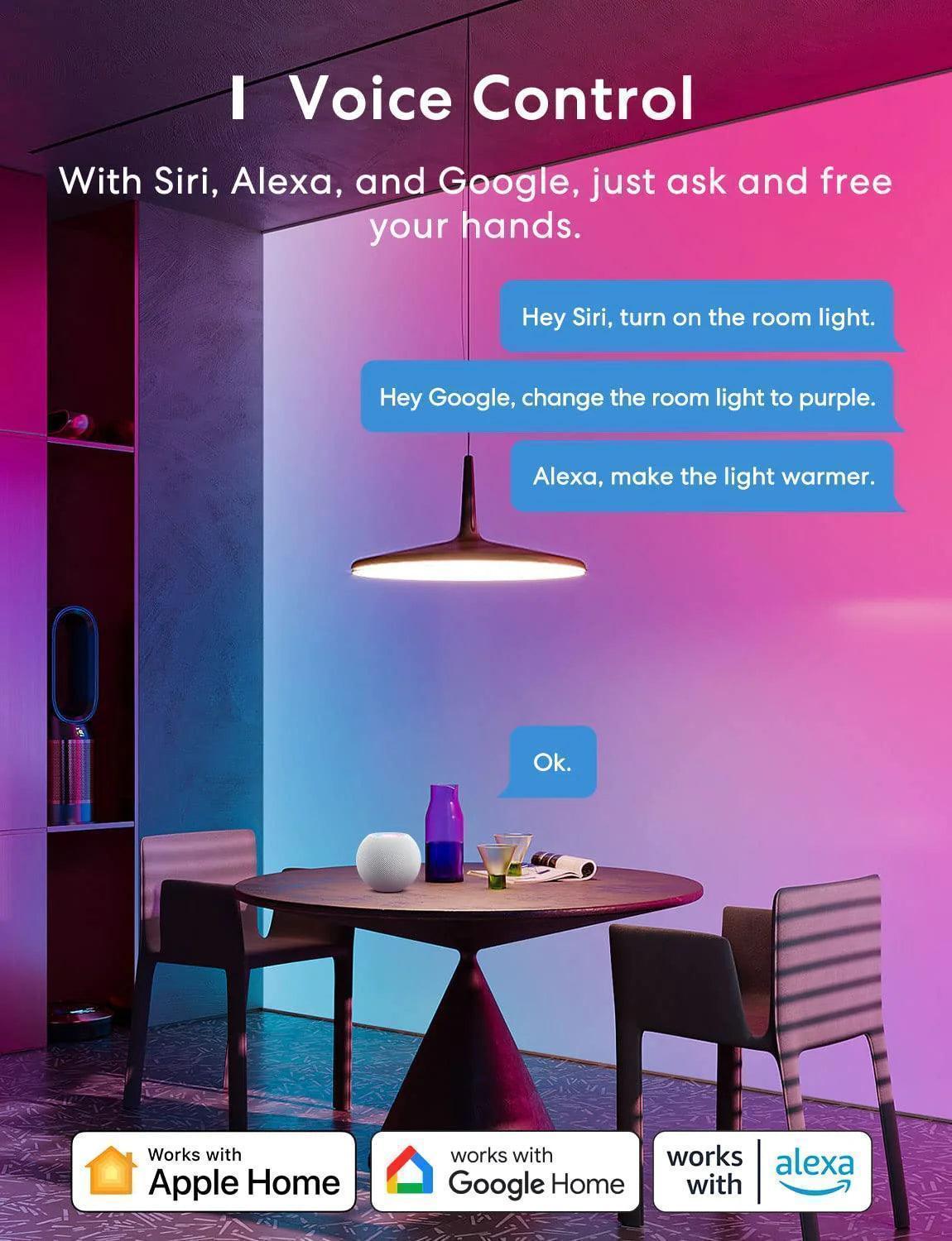 Meross Smart LED Light Bulb Pro, MSL120HK, 2 Pack(E26/E27 Base)