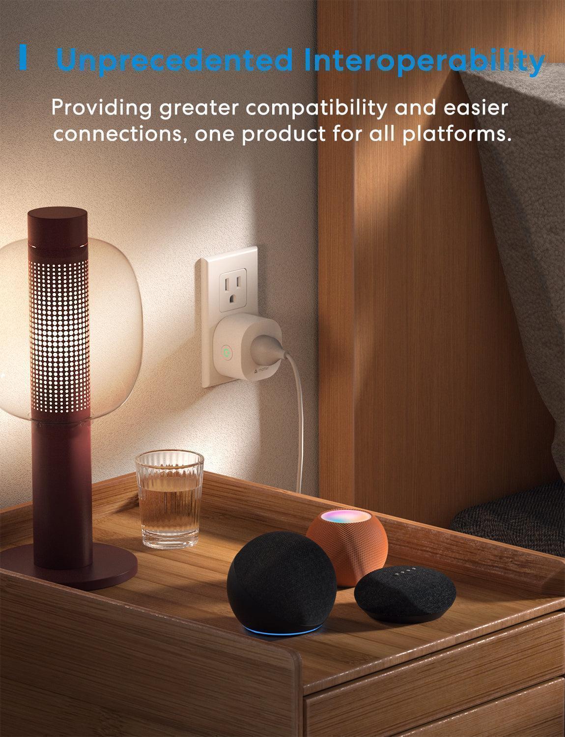 Meross Matter Smart Wi-Fi Plug Mini, MSS115 (US/CA Version), 2 Pack