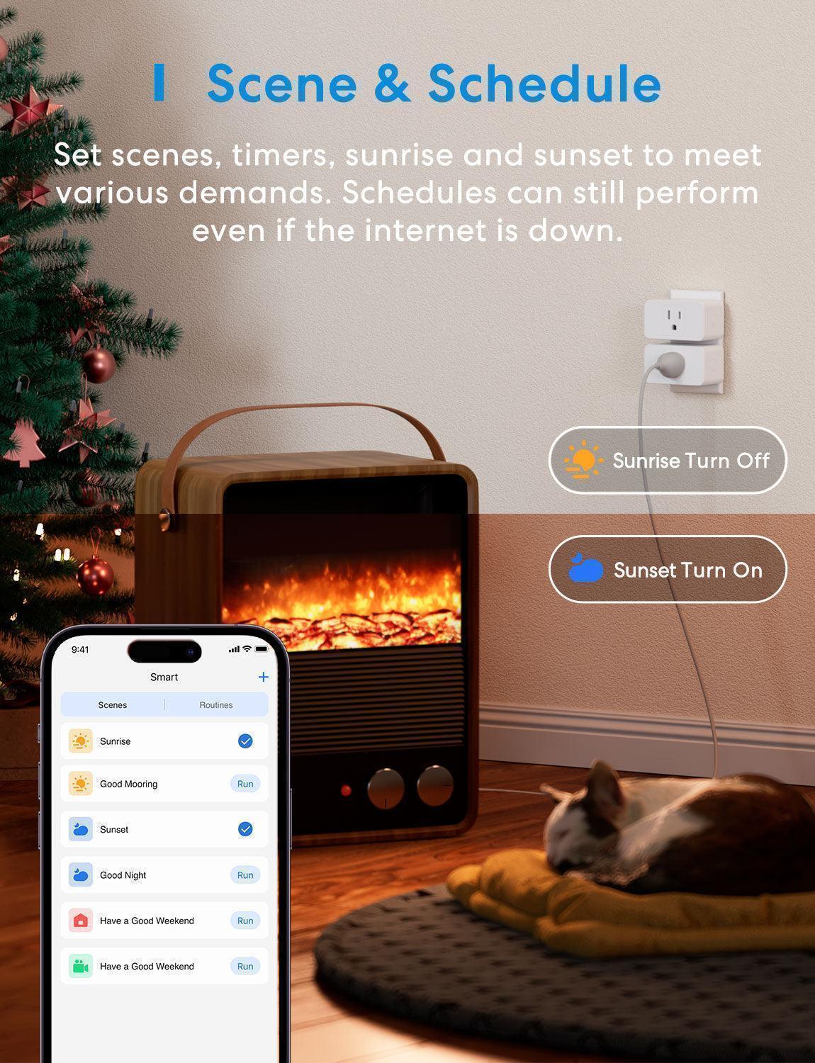 Meross Smart Wi-Fi Plug Mini, MSS110HK, 4-Pack (US/CA Version)