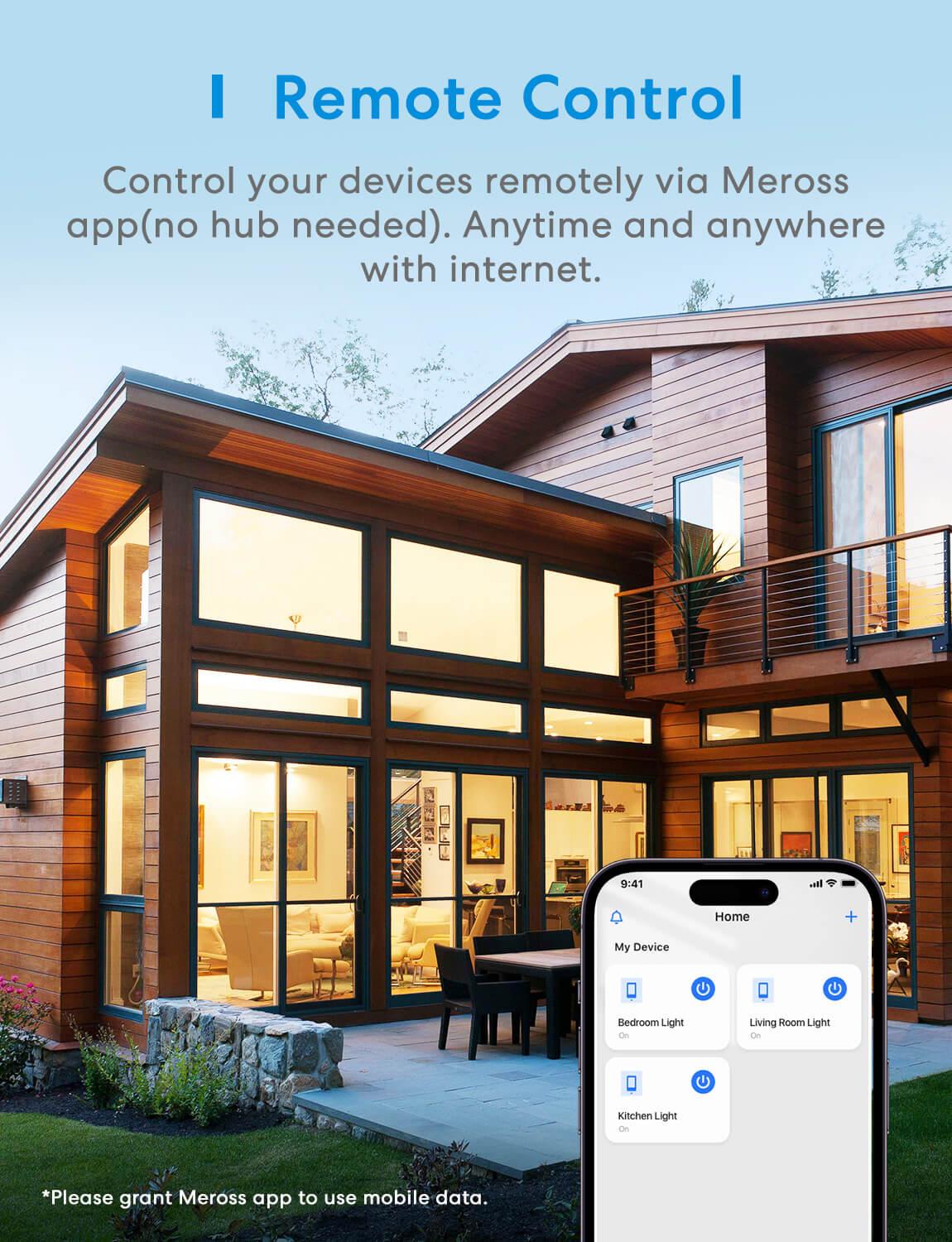Meross Single Pole Smart Dimmer Switch, MSS560XHK, 2-Pack (US/CA Version)