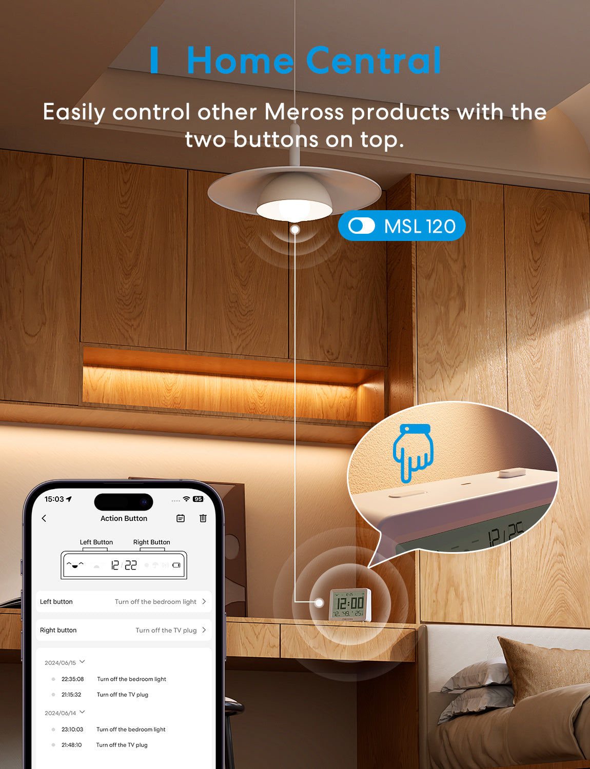 Meross Smart Temperature and Humidity Sensor, MS130HHK Meross