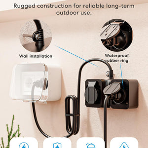 Meross Matter Smart Outdoor Plug with Energy Monitor, MOP320MA(EU Version)