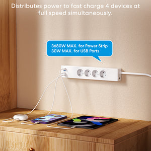 Meross Matter Smart Fast Charging Power Strip, MSP844 (EU Version)