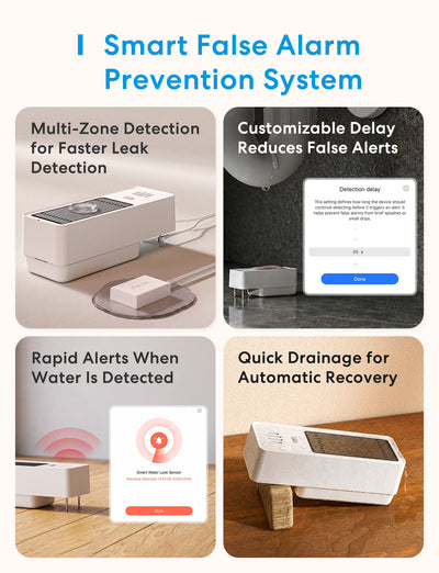 Meross Smart Multi-Function Water Leak Sensor Kit, MS420H