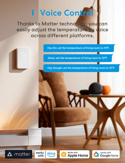 Meross Matter Smart Thermostat for Electric Heating System, MTS215MA
