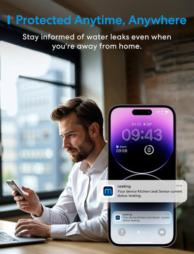 Meross Smart Water Leak Sensor Kit, MS405HHK