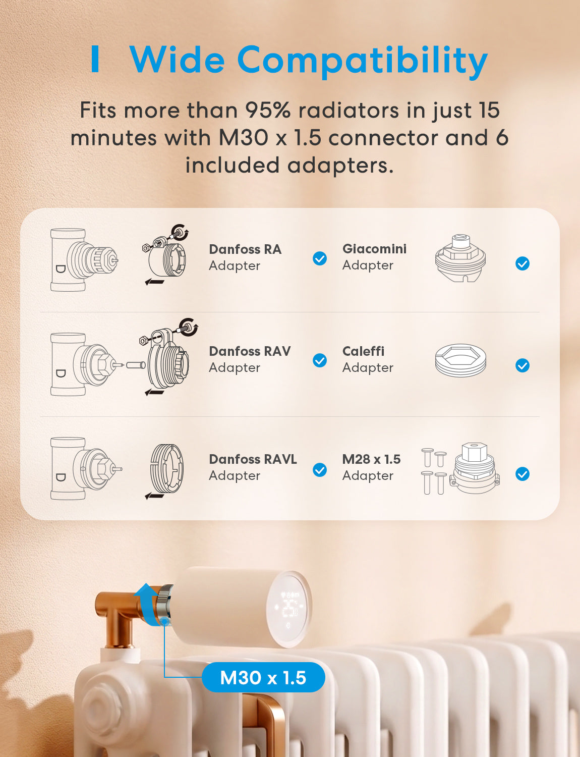 Meross Thread Smart Thermostat Valve, MTS155