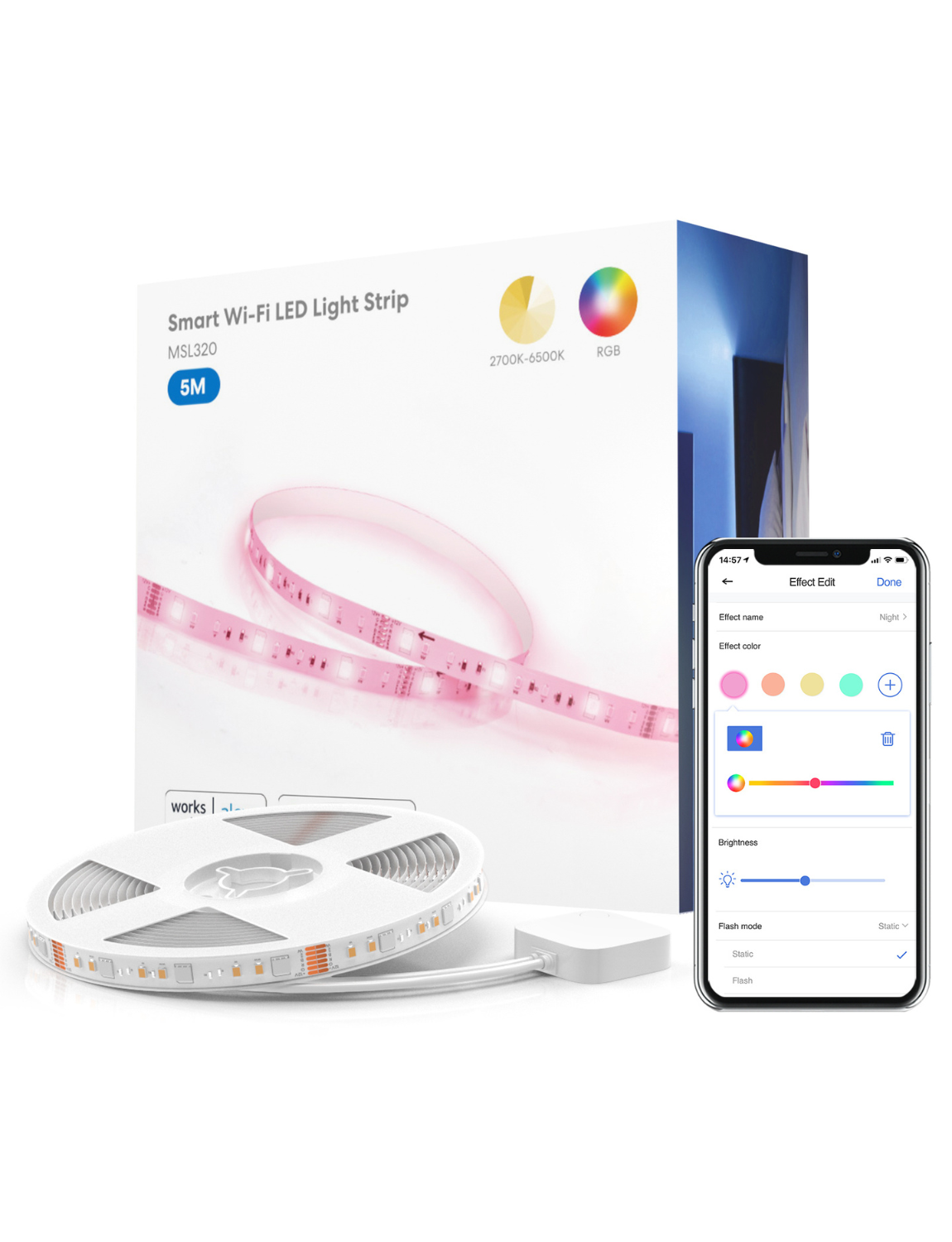 Meross 5m RGB Smart LED Light Strip MSL320P EU UK Version