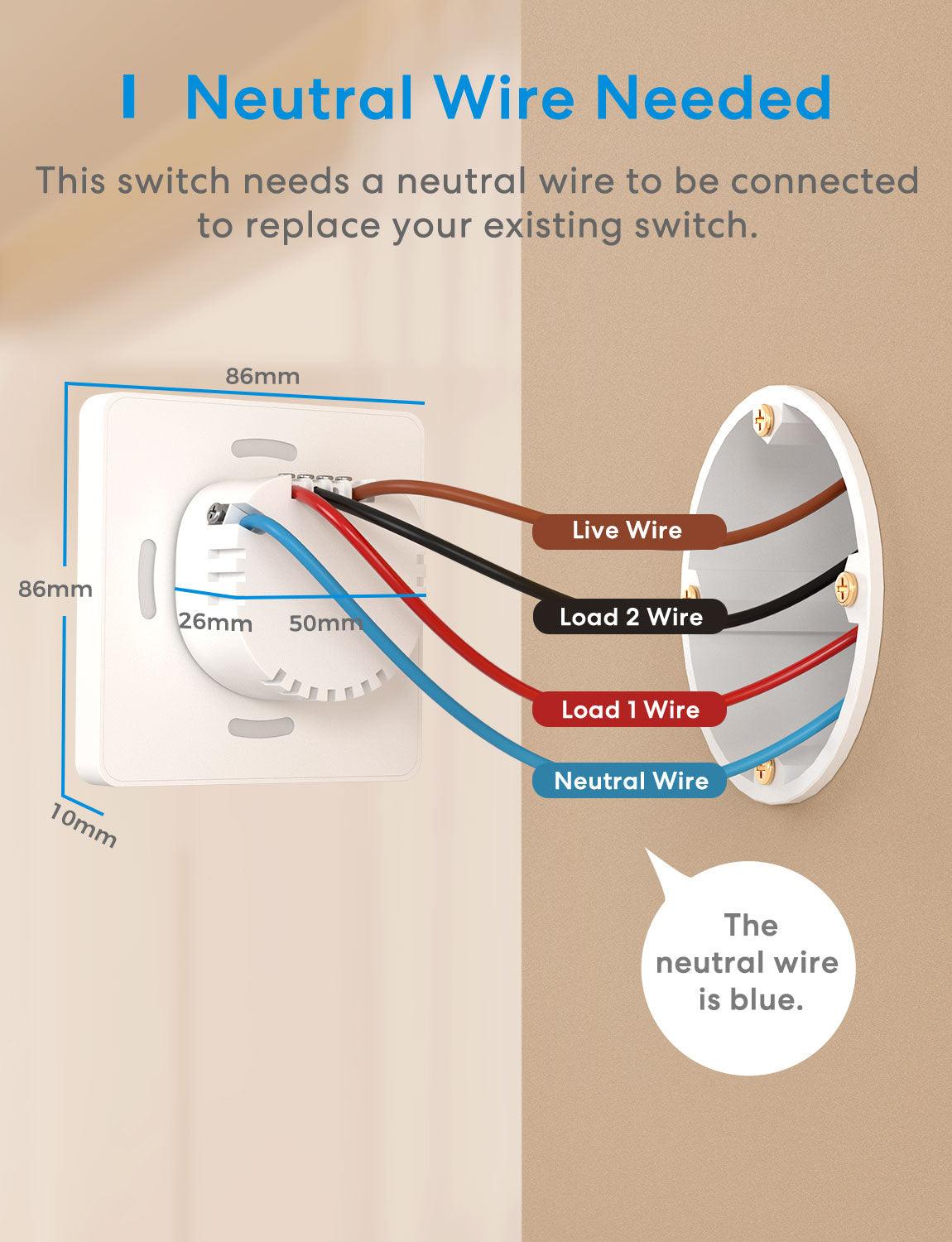 Meross Smart Two Way Light Switch, MSS550HK (EU/UK Version)