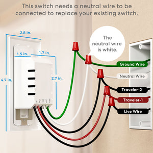 Meross 3 Way Smart Light Switch, MSS550XHK (US/CA Version)