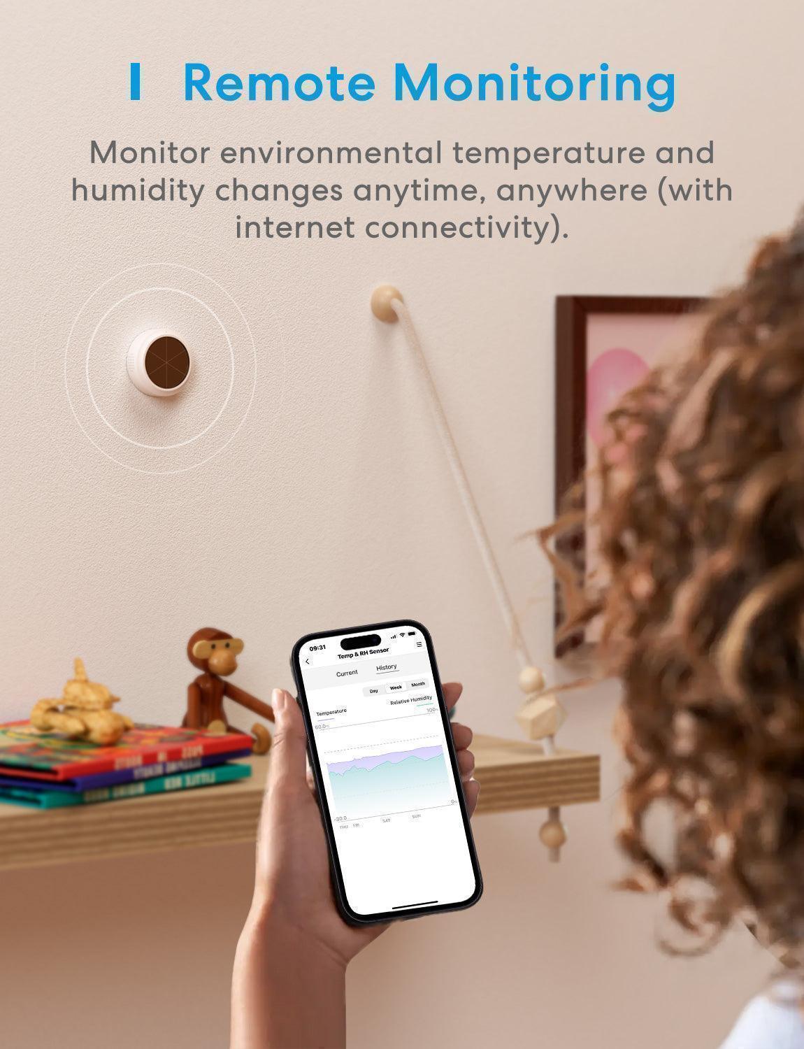 Meross Smart Temperature and Humidity Sensor, MS100FHHK Meross
