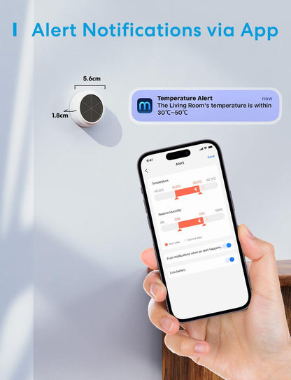 Meross Smart Temperature and Humidity Sensor, MS100FHHK