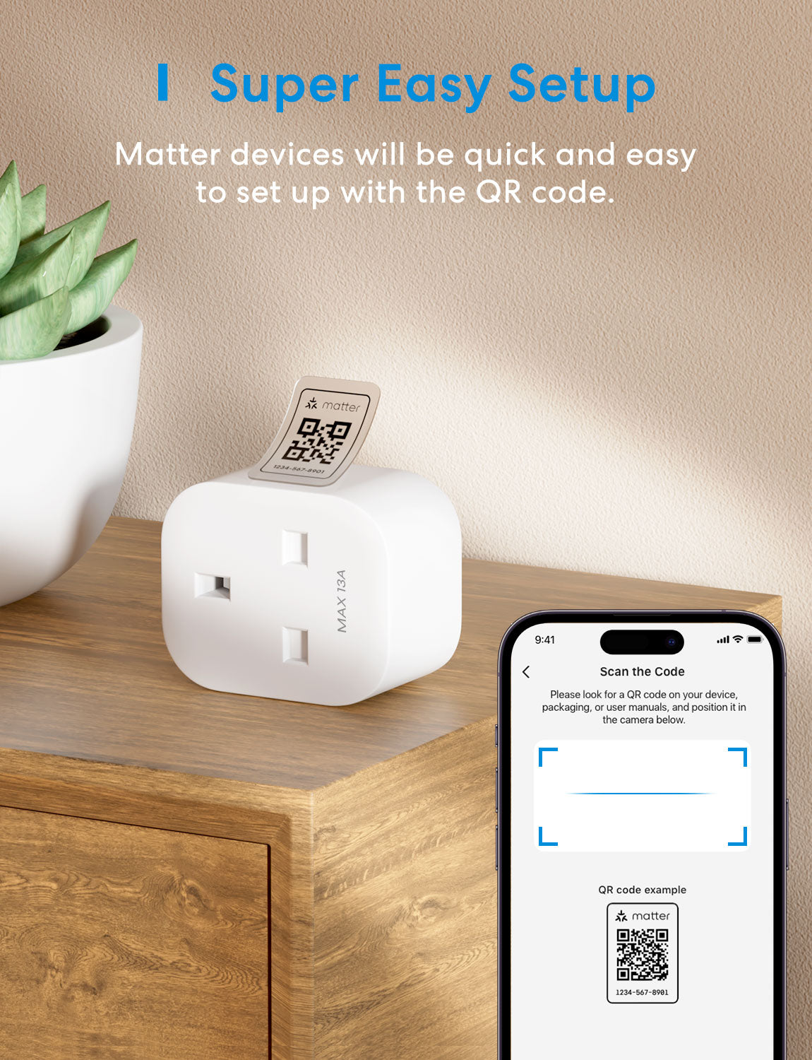 Meross Matter Smart Wi-Fi Plug mit Energiemonitor, MSS315 (UK-Version), 2er-Pack
