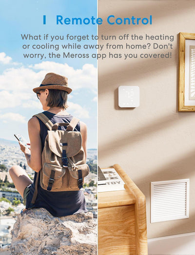 Meross Matter Smart Thermostat for Cooling and Heating System, MTS300MA