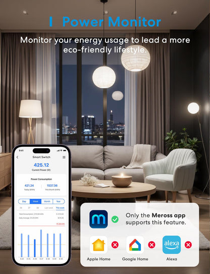 Meross Matter Smart DIY Switch with Energy Monitor, MSS715MA