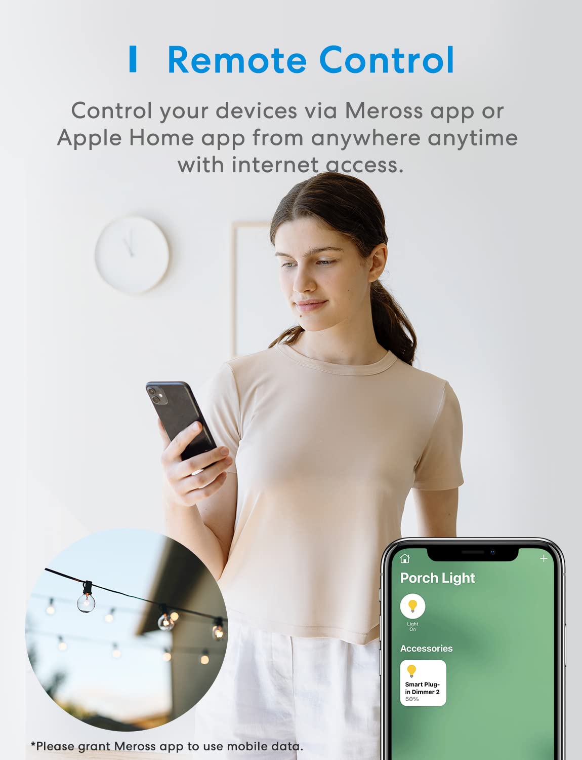 Meross Smart Outdoor Dimmer Plug, MPD100HK (US/CA-Version) 