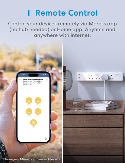 Meross Smart Power Strip, MSS425FHK (UK Version)