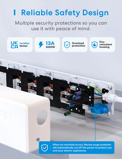 Meross Smart Power Strip, MSS425FHK (UK Version)