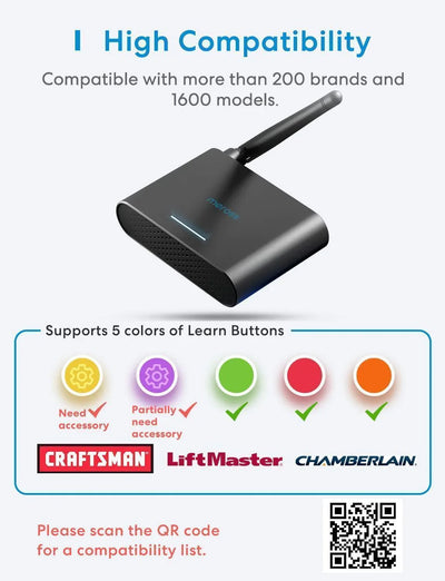 Meross Smart WLAN garage door opener works with Apple HomeKit, APP control, compatible with Alexa, Google Assistant and SmartThings, no hub required Meross Smart WLAN garage door opener works with Apple HomeKit, APP control, compatible with Alexa, Google Assistant and SmartThings, no hub required