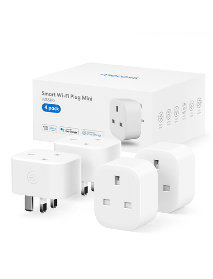 Meross Smart Wi-Fi Plug Mini, MSS110HK, 4 Pack (UK Version)