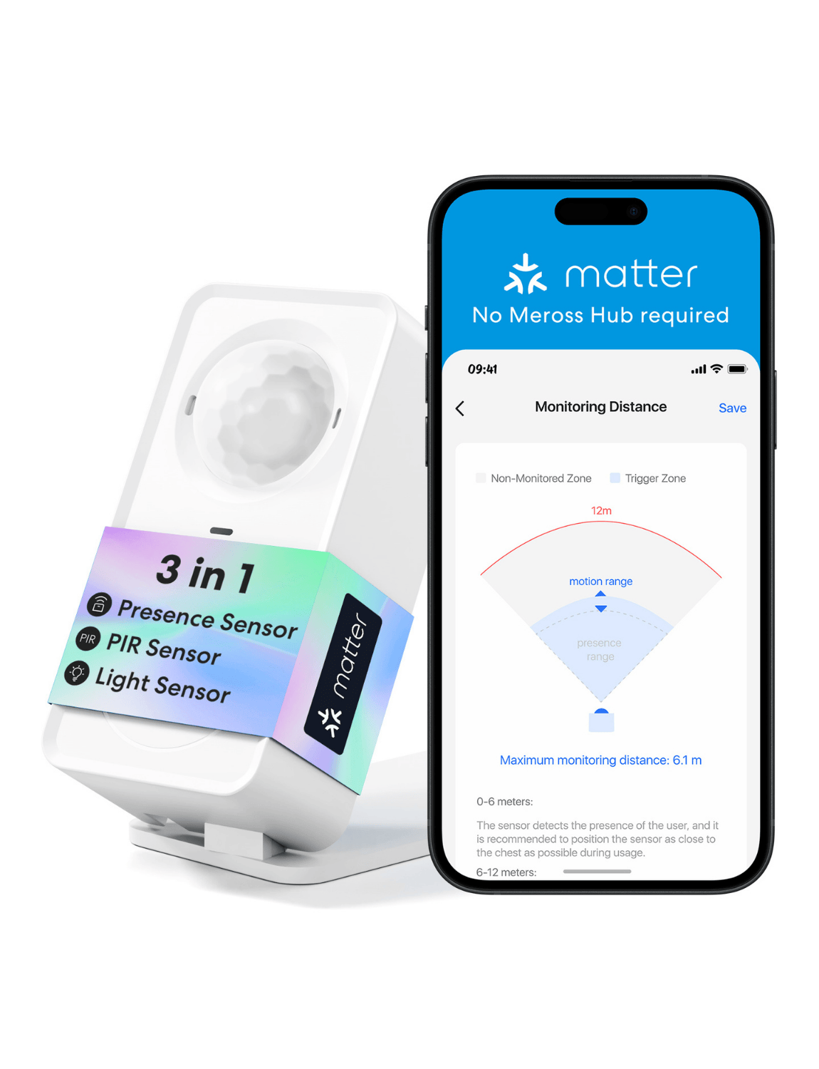 Meross Matter Smart Presence Sensor, MS600