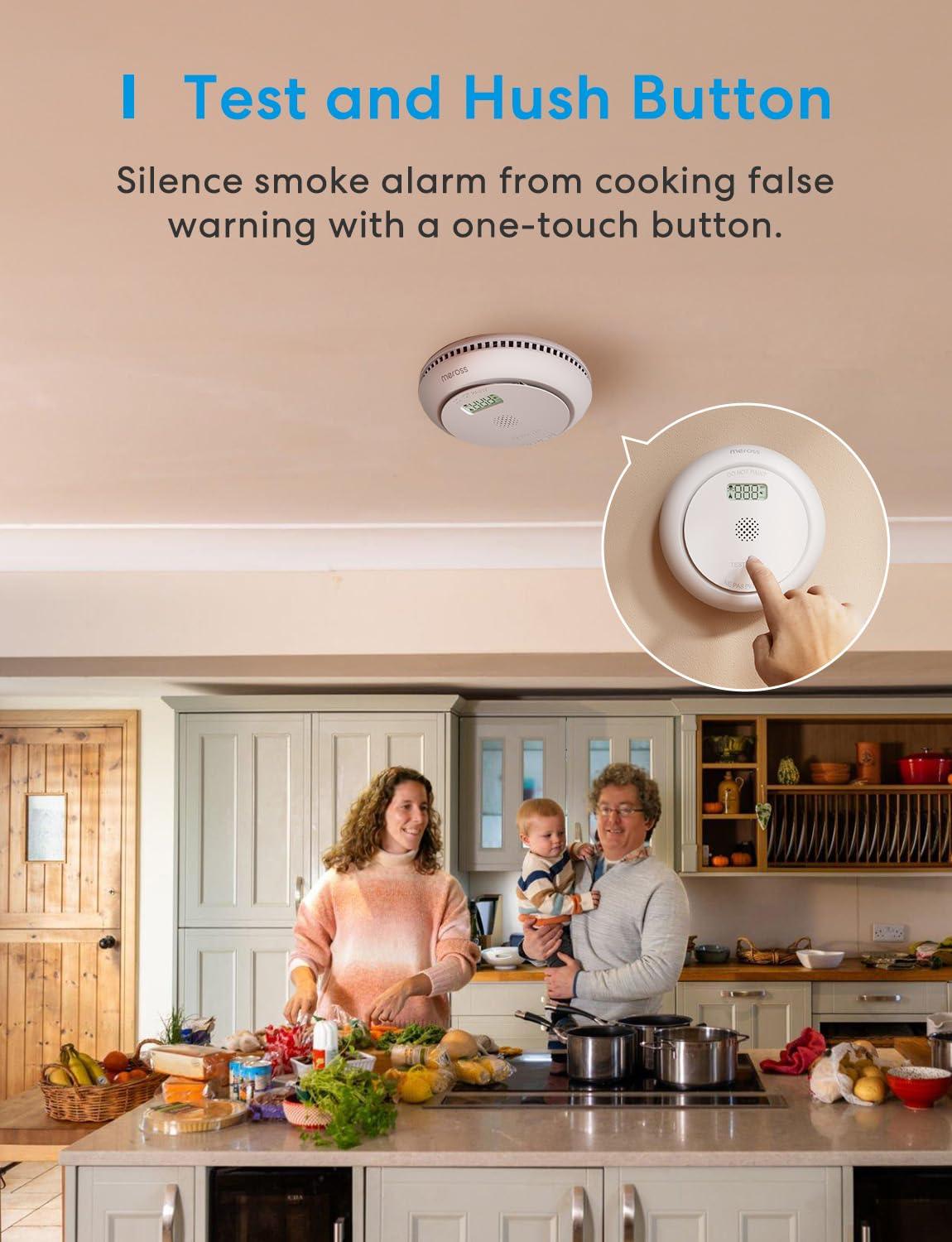 Meross Interconnected Smoke and Carbon Monoxide Detector, MA301, 2 Pack(US Version)