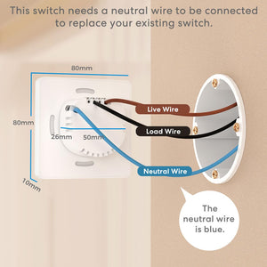 Meross Smart One Way Light Switch, MSS510HK (EU/UK Version)