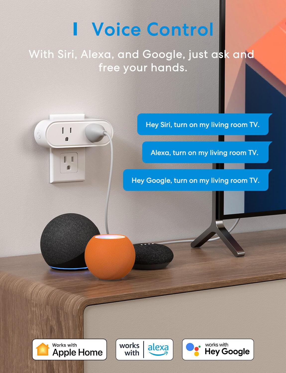 Meross 2 in 1 Smart Plug, MSS120BHK (US/CA Version)