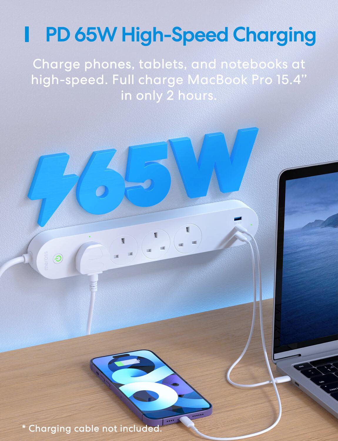 Smart Fast Charging Power Strip, MSP843P (UK Version)