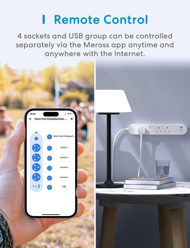 Smart Fast Charging Power Strip, MSP843P (UK Version) Meross Official Store