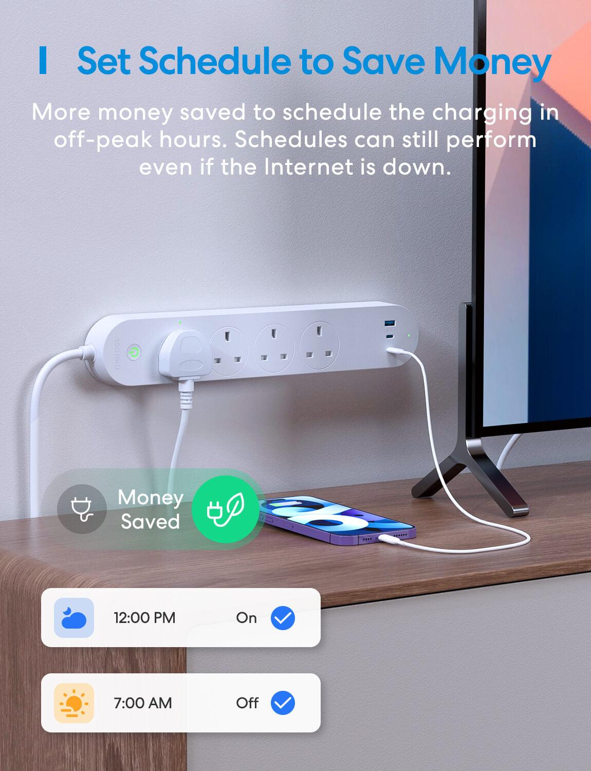 Smart Fast Charging Power Strip, MSP843P (UK Version)