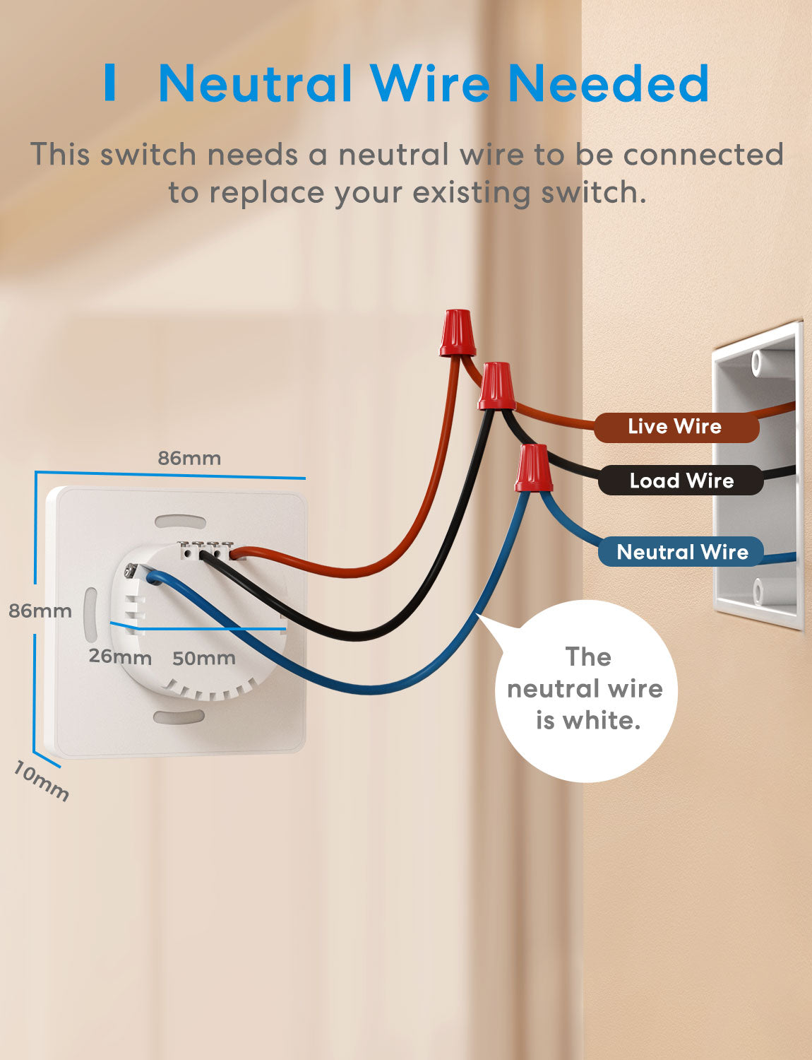 Meross Smart One Way Light Switch, MSS510XHK (EU/UK Version)