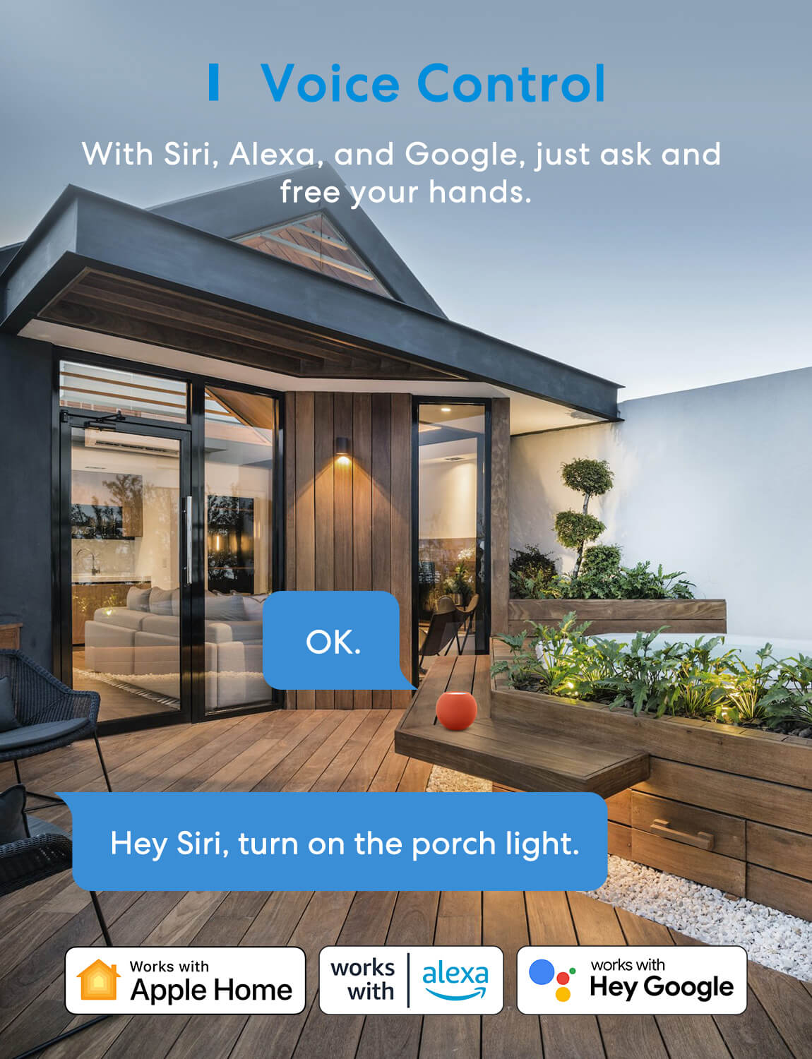 Outdoor Smart Plug, Works with Apple HomeKit, Siri, Alexa, and
