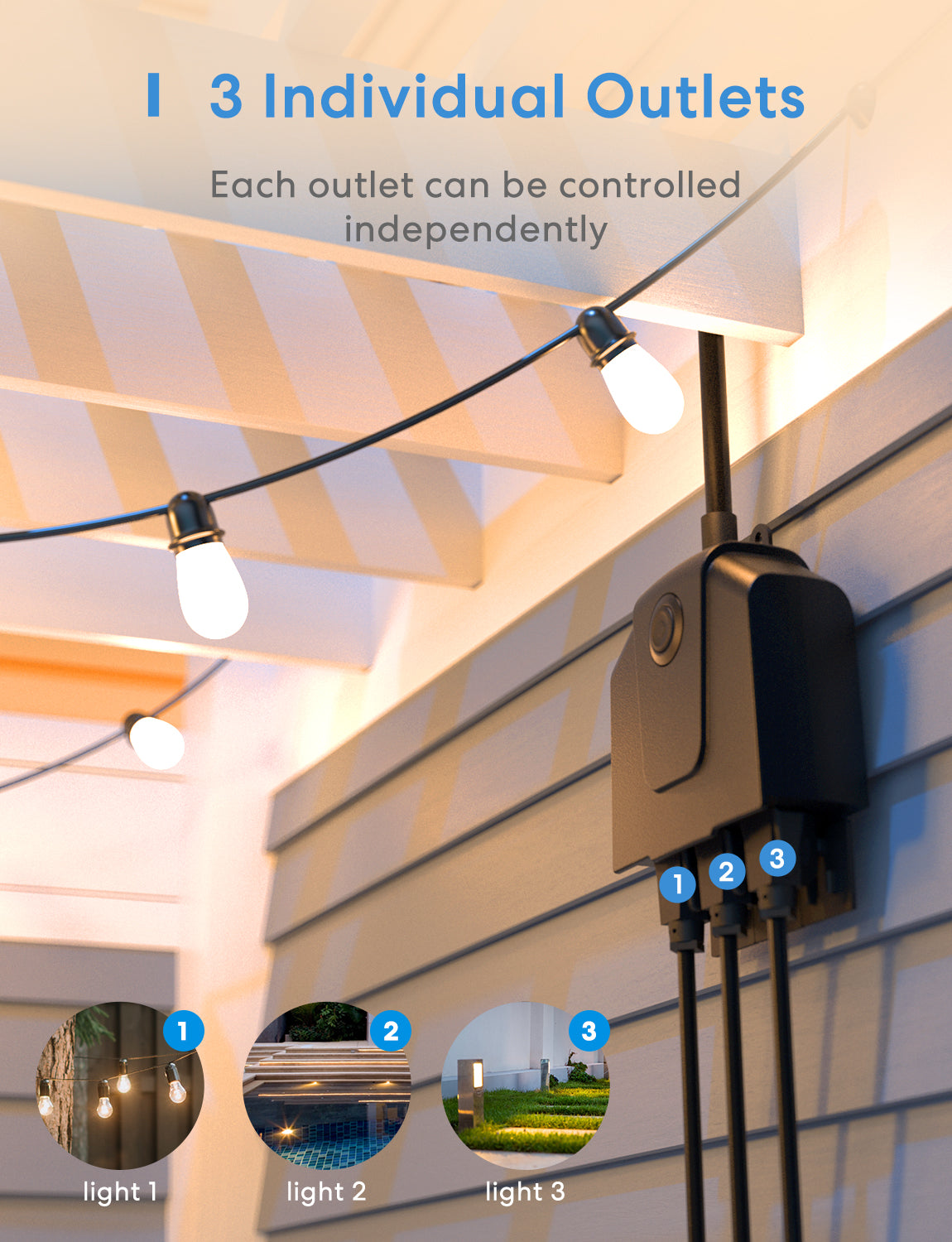 Meross Outdoor Smart Plug, MSS620HK (US/CA Version)