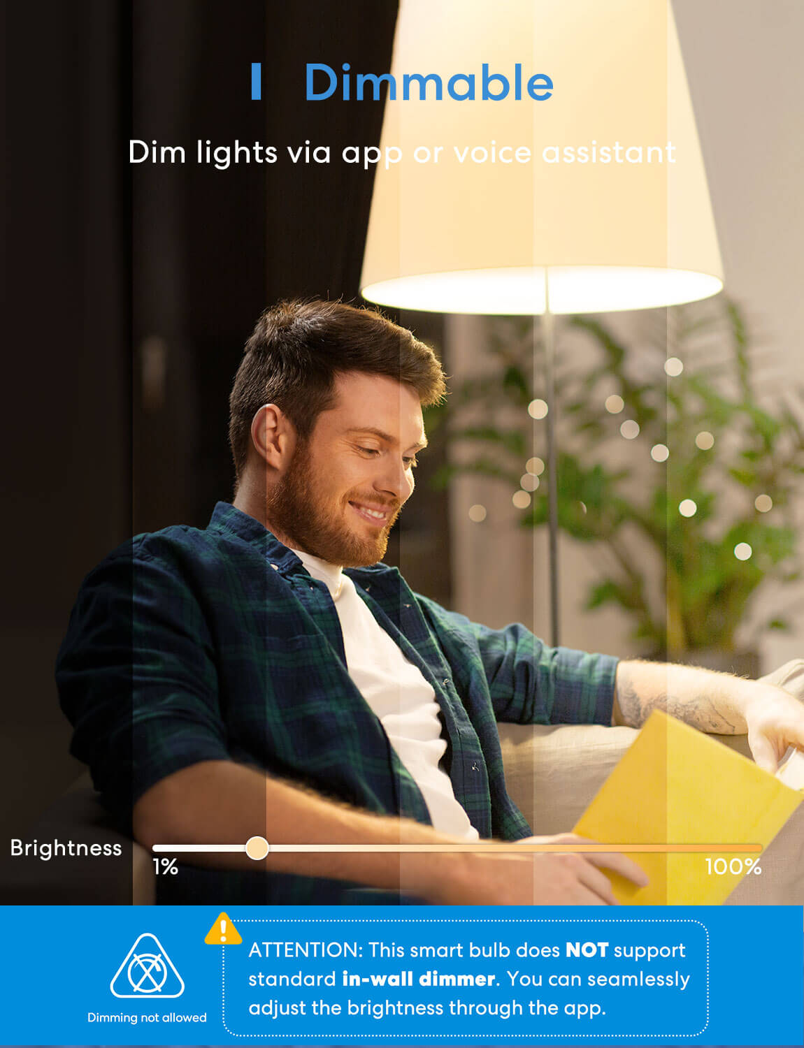Meross Smart LED Light Bulb, MSL100DHK, 2 Pack (US/CA Version)