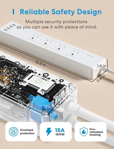Meross Smart Power Strip, MSS425FHK (US Version)