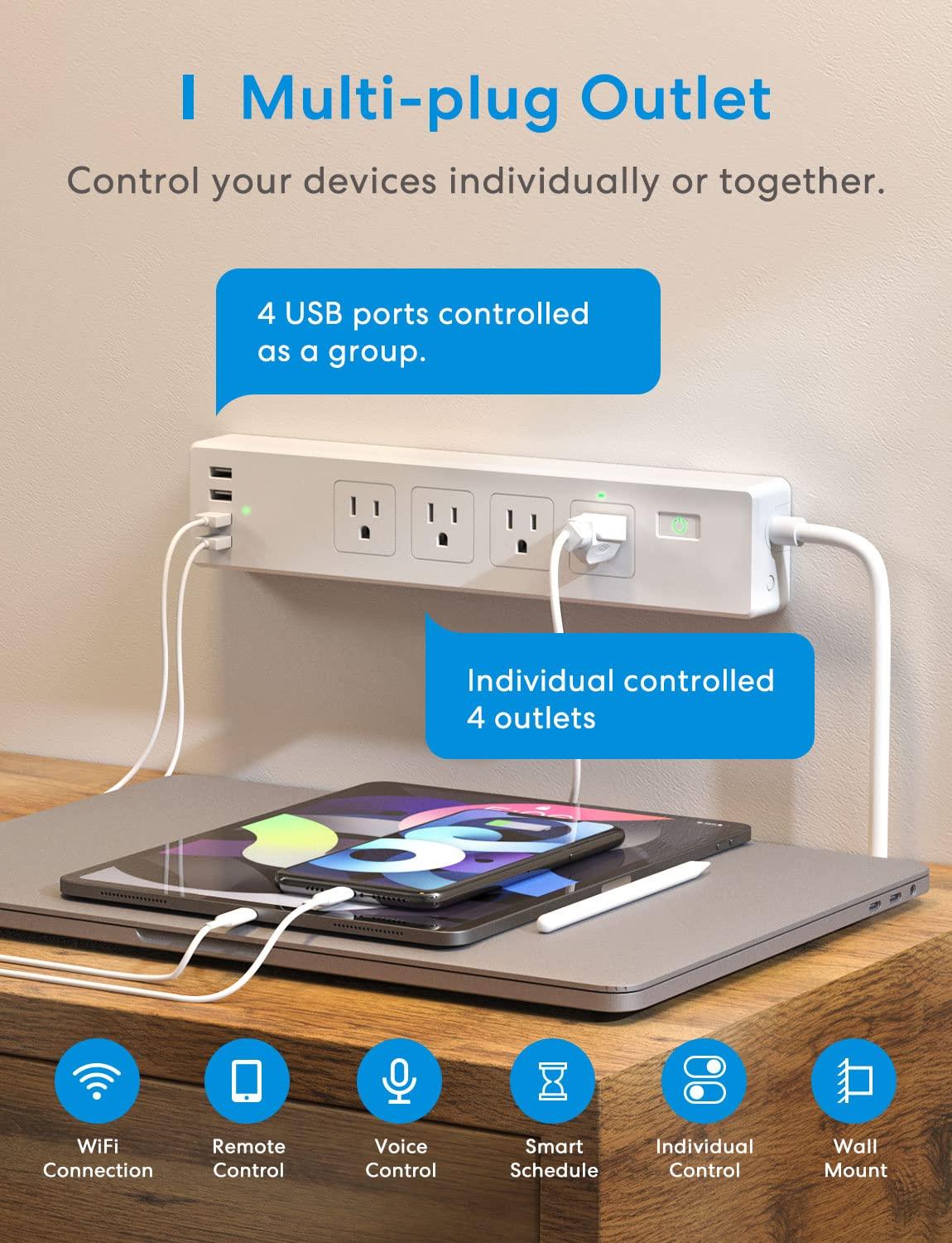 Meross Smart Power Strip, MSS425FHK (US/CA Version)