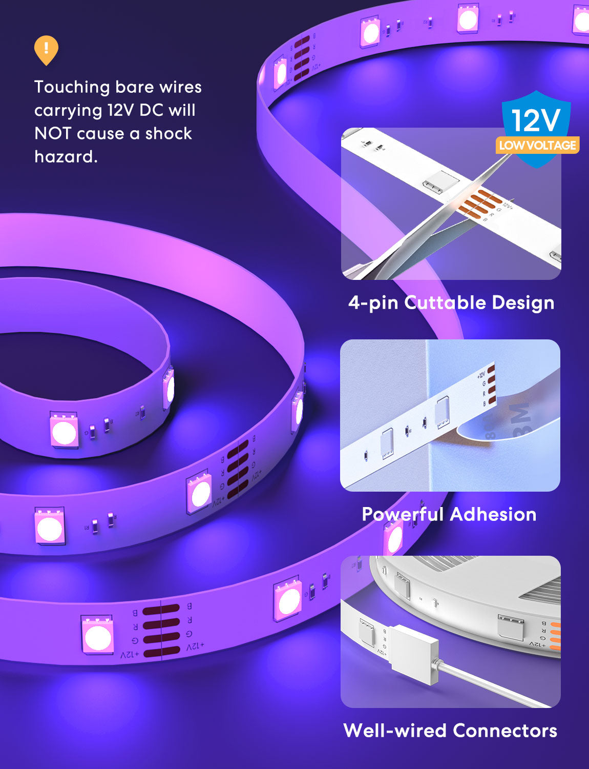 Govee LED Strip 5m Long Alexa Smart RGB WiFi LED Strip