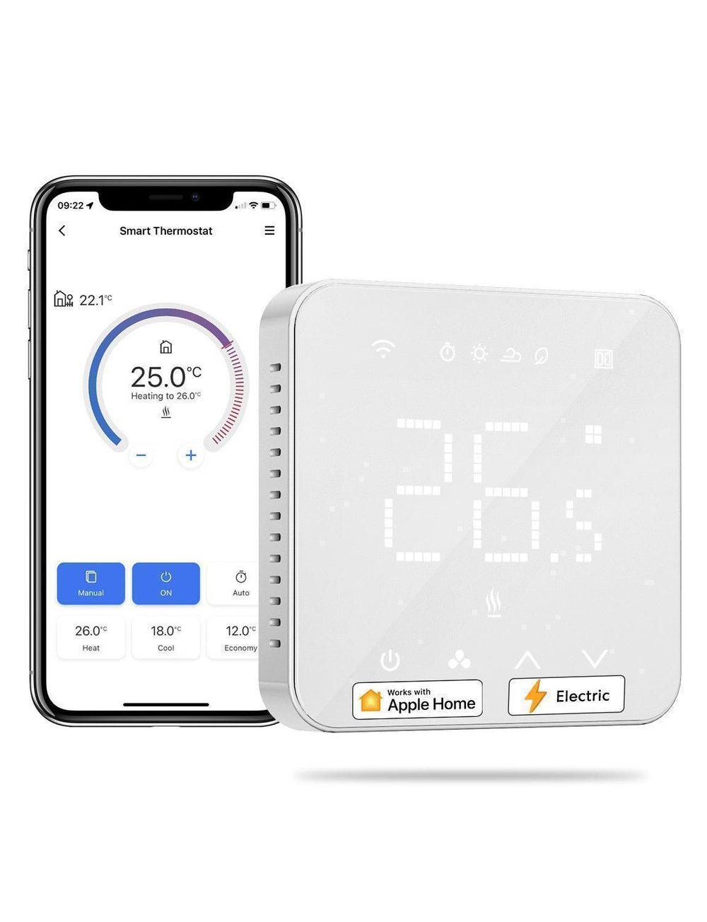 Meross Smart Thermostat for Electric Underfloor Heating System, MTS200