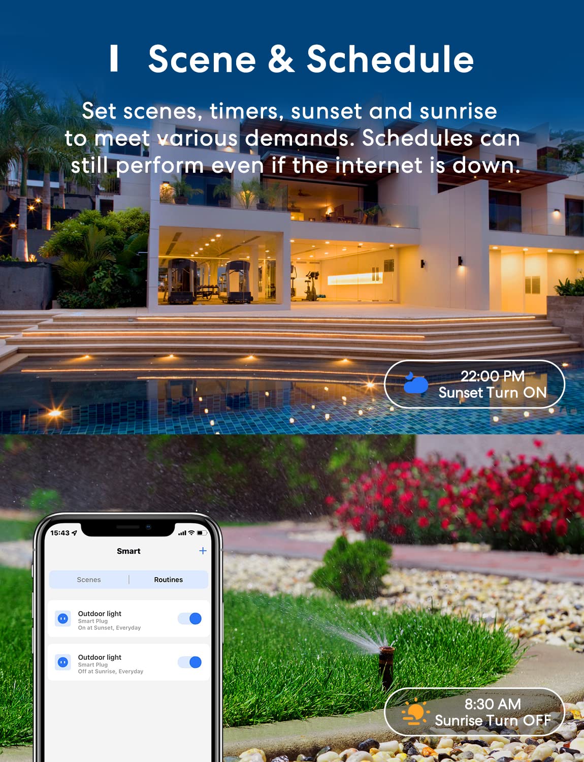Meross Outdoor Smart Plug, Waterproof WiFi Outdoor Outlet Work with Apple HomeKit,  Alexa, SmartThings,2.4Ghz Outdoor Plug with Voice & Remote