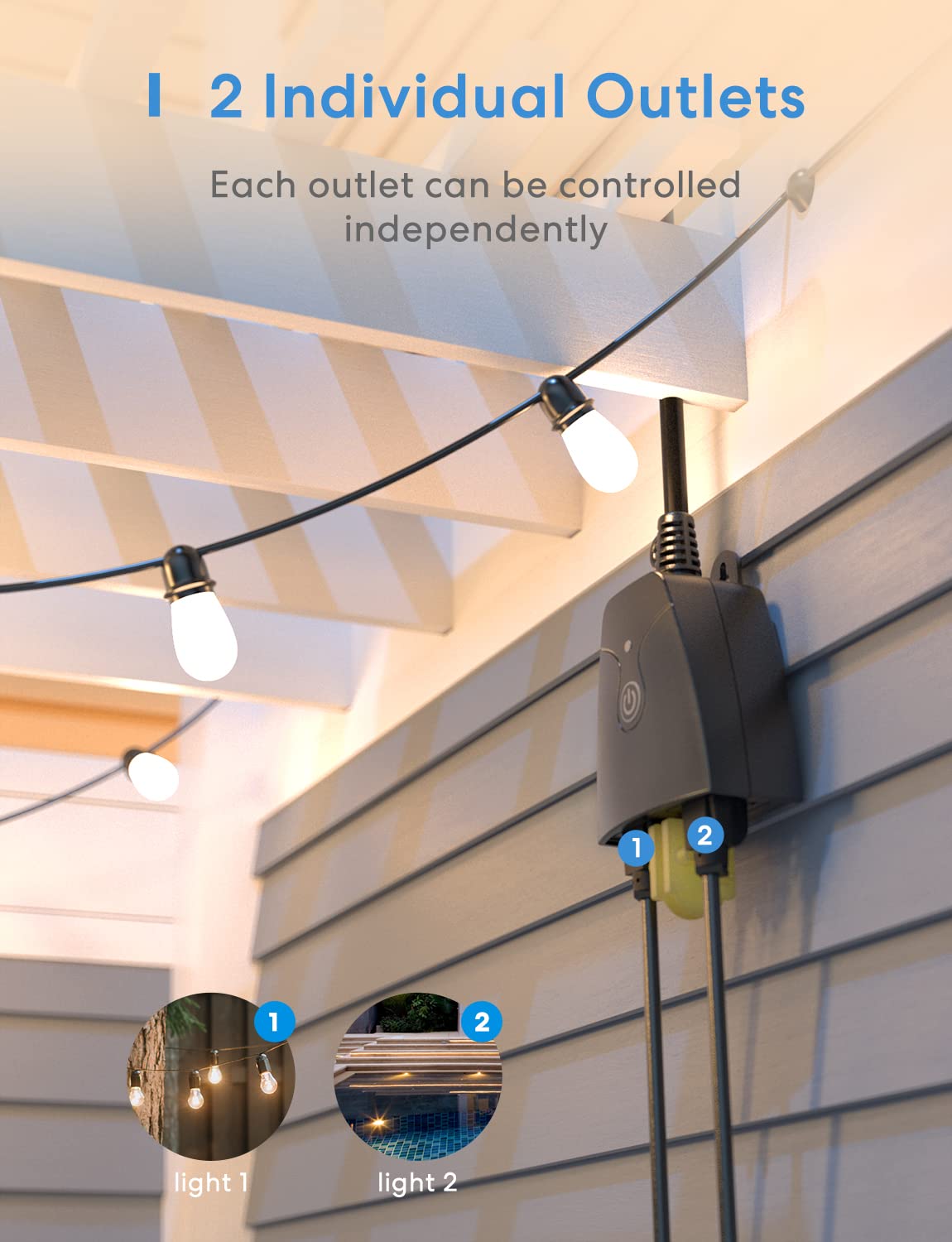 Meross Outdoor Smart Plug with 2 Grounded Outlets(US/CA Version) – Meross  Official Store