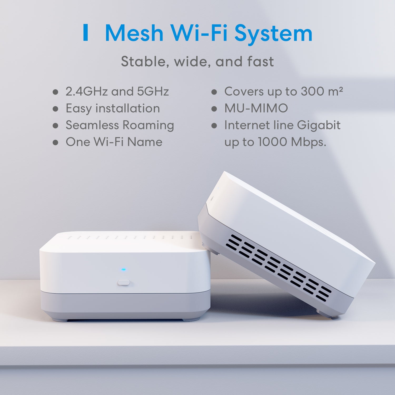 Meross Whole Home Mesh WiFi System, MMW120, 2 Pack
